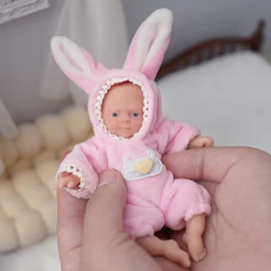 Bebê Reborn 10cm Silicone Sólido Realista Olho Azul Presente Perfeito BRASTOY