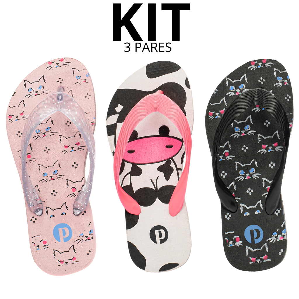 Chinelo Infantil Menina Confortável Estampados Antiderrapante