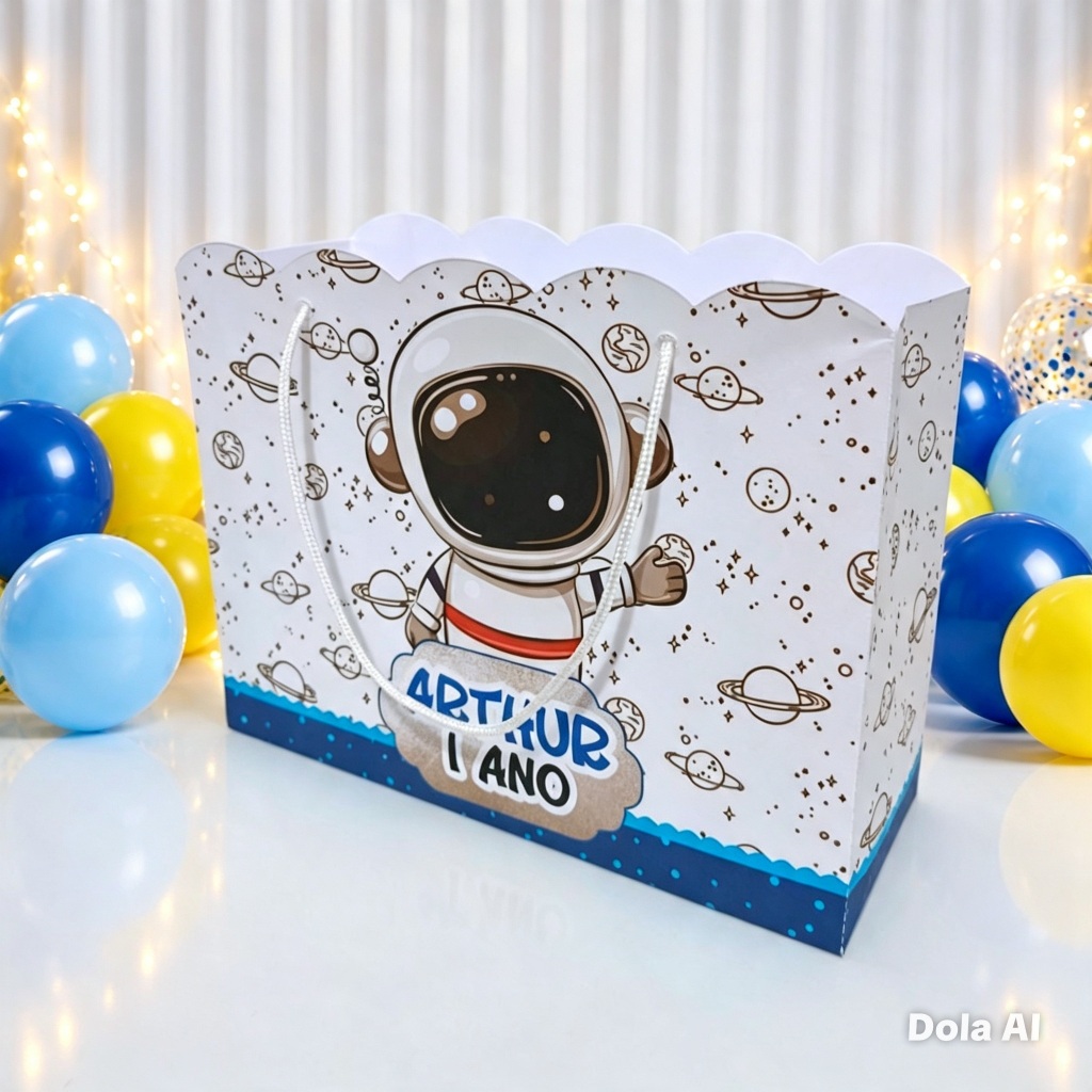 Sacolinha Surpresa Astronauta  Personalizado  Lembrancinha Aniversário Festa Infantil