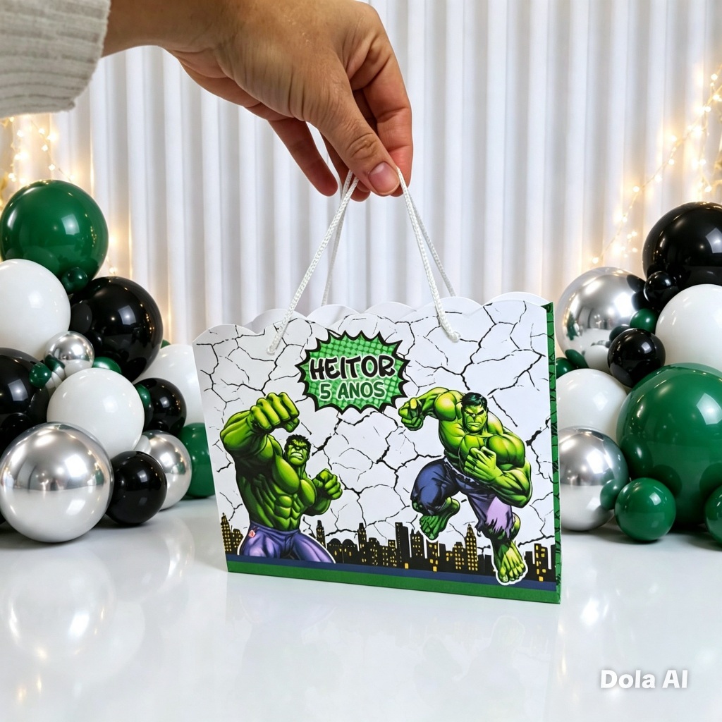 Sacolinha Surpresa O Incrivel Hulk Personalizado  Lembrancinha Aniversário Festa Infantil