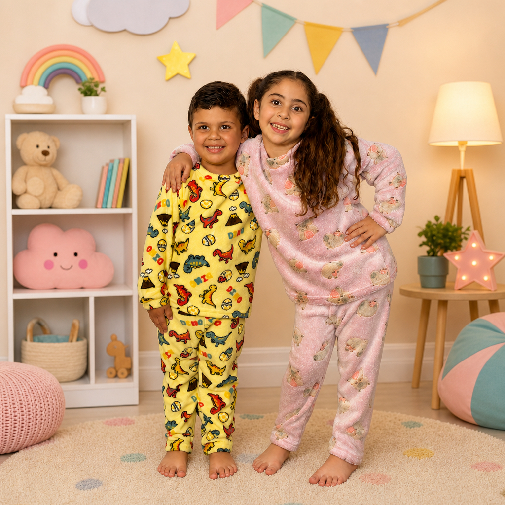 Pijama Infantil Flace Fleece Peluciado Macio e Quentinho Conjunto Inverno