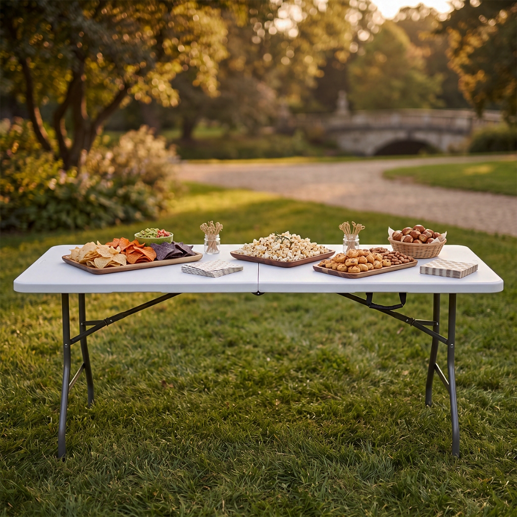 Mesa Dobrável Portátil Vira Maleta com Alça 1,80m Camping Pesca Jardim Área Exte