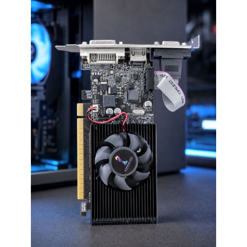 Placa de Vídeo Nvidia GeForce GT610 2GB DDR3 64 Bits Kingster HDMI VGA DVI PCIe x16