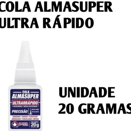 Cola Instantânea Almasuper 20g UltraForte Secagem Rápida Multiuso Profissional uso doméstico artesão