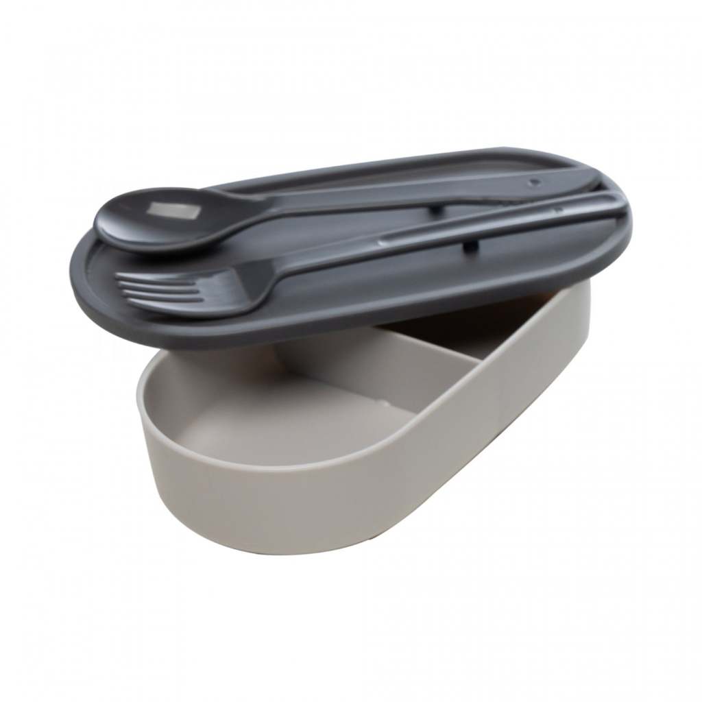 Marmita Hermética 850ml com Talheres Azul Pote para Alimentos Lancheira Reutilizável com Vedação — imagem 2 de 2