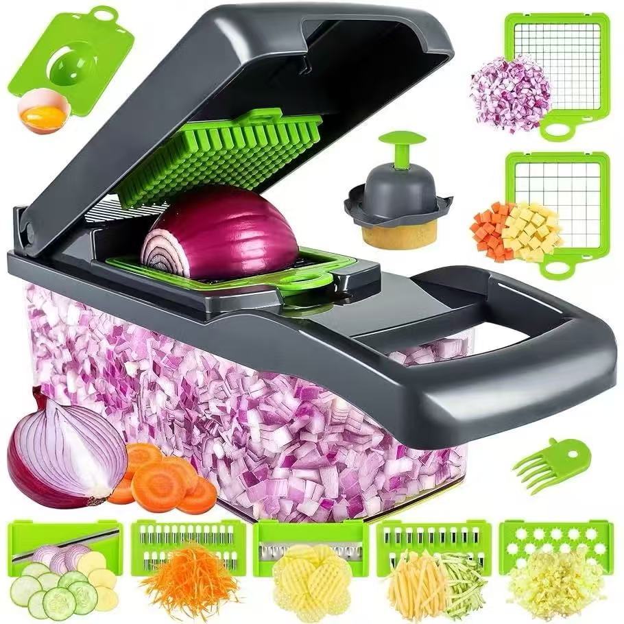 Fatiador Profissional Multifuncional De Aço Inoxidável 16 Em 1 Para Vegetais/Frutas/Legumes