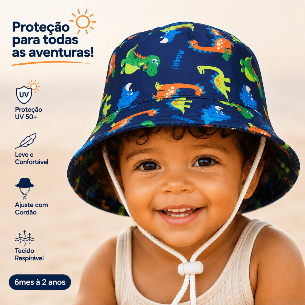 chapéu bucket bebê recem nascido infantil Menino Menina Praia casual proteção solar  Uv Dino Tubarão