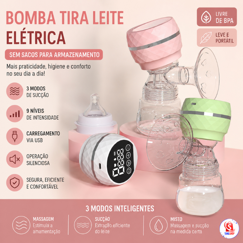 Bomba Tira Leite Elétrica Sem Sacos Para Armazenamento