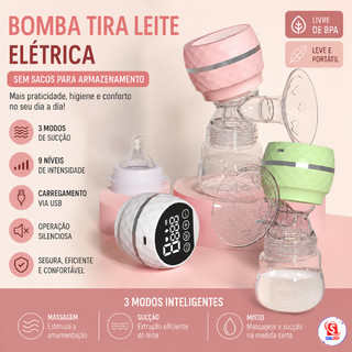 Bomba Tira Leite Elétrica Sem Sacos Para Armazenamento