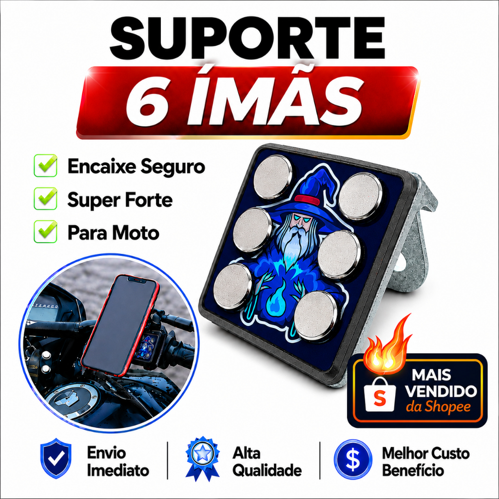 Suporte de Celular Magnético Moto Imã