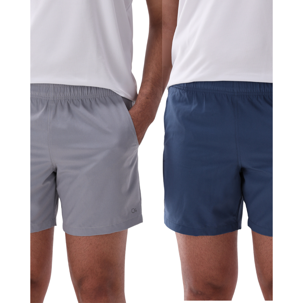 BERMUDA BOXER CURTA MASCULINA OGOCHI TACTEL COM ELASTANO CINZA OU AZUL TREINO ACADEMIA PRAIA PISCINA
