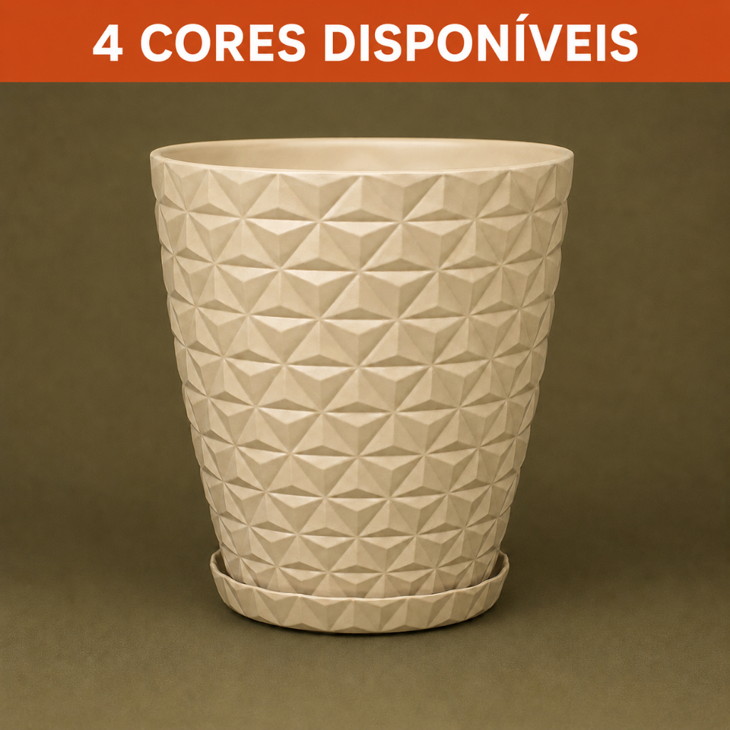 vaso plantas Flores decoracao 30cm prato resistente modelo diamante polietileno uso interno externo