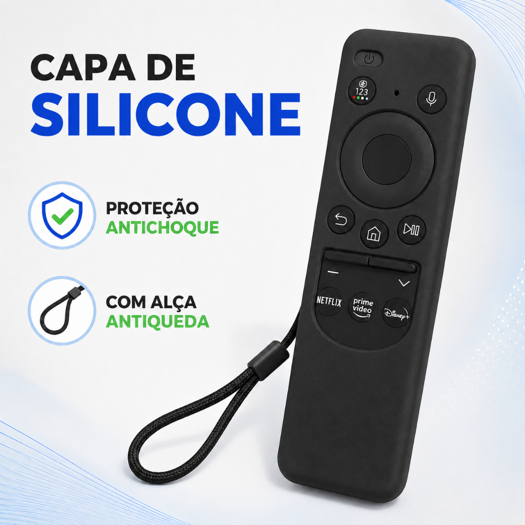 Capa Silicone Protetora para Controle Remoto Samsung Smart TV SolarCell BN59-014
