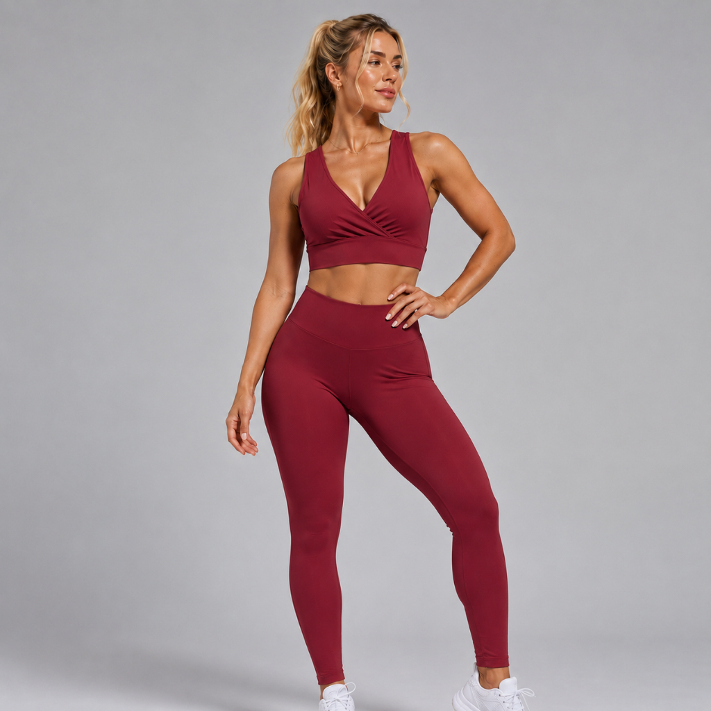 Conjunto Fitness Top e Legging Zero Transparência Premium Bojo Removível Cós Alto Feminino Reforçado Academia