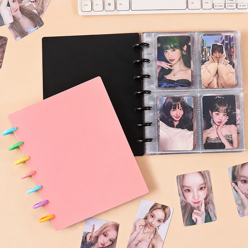 Álbum de Cartões Furo de Cogumelo para Fotocards de Idol & Fotos 3 Polegadas 4 Grid Portátil Resistente