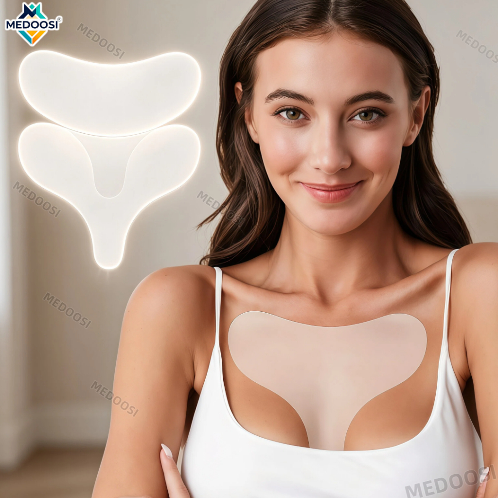 Adesivo Anti Rugas Colo /Peito Reutilizável Silicone /Hidratação Autocolante Profunda Noturna,Estimula Colágeno Natural