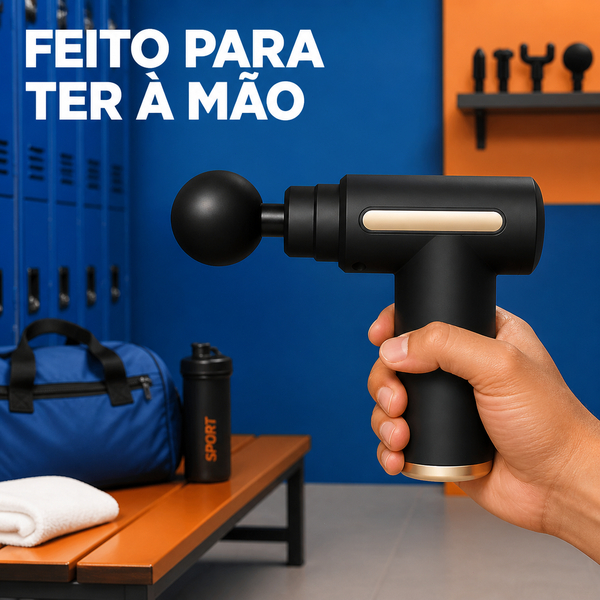 Pistola Massageadora Portátil com Cabeça Esférica, Pegada Ergonômica e Uso Prático para Relaxamento Diário no Dia a Dia