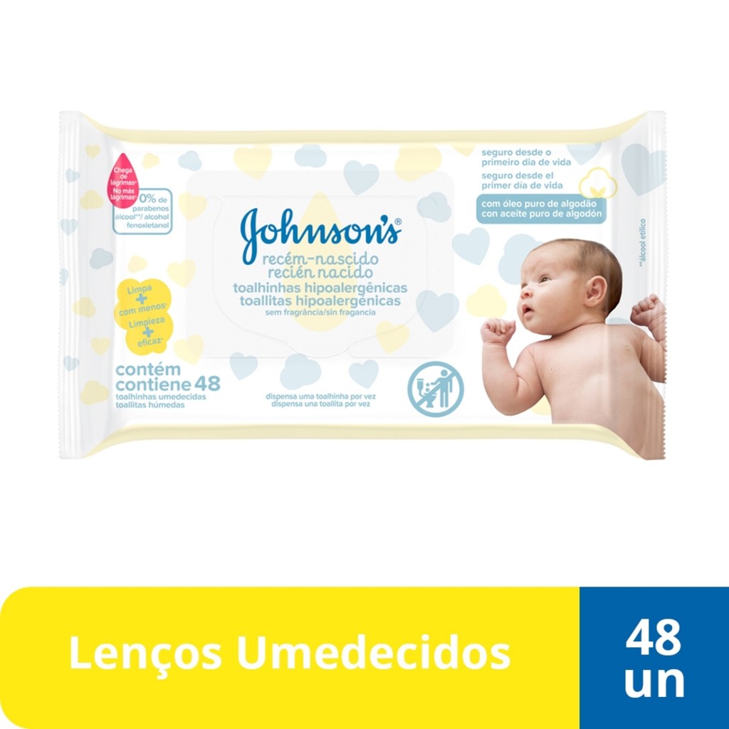 Lenços Umedecidos JOHNSON'S® Baby Recém Nascido, 96 unidades · foto 2
