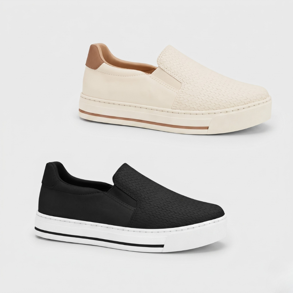 Tênis Feminino Ramarim Slip On Casual Calce Fácil Plataforma Original
