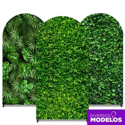 Painel Romano Muro Inglês Folhagem 2x1m Decoração de Festa Sublimado Em Tecido