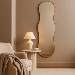 Espelho Grande 160x70 Onda Orgânico De Corpo Inteiro Moderno Para Sala Quarto Closet Banheiro