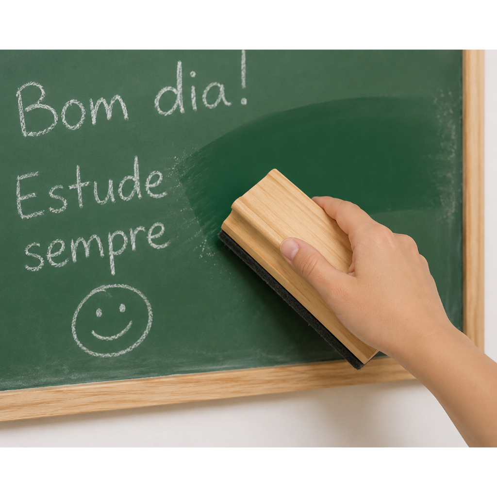 Lousa Quadro Verde com Moldura de Madeira + Giz e Apagador Escolar Vários Tamanhos 30x20 a 70x50cm — imagem 2 de 2