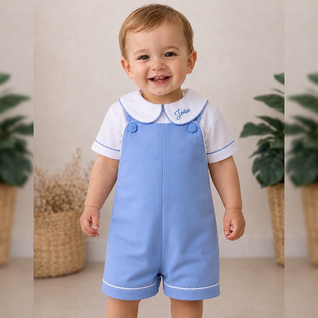 LISO/ Jardineira / jardineira infantil/ macacao personalizado/ personalizado para menino/roupa personalizada para menino