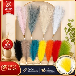 Folhagem Artificial Capim dos Pampas Liso Decorativo para Casa Sala Quarto Festa Casamento Arranjos