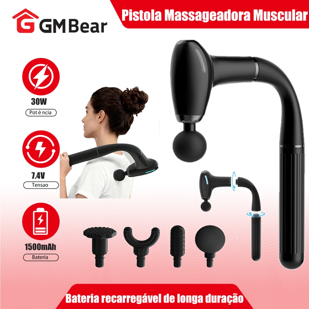 Massageador Pistola Elétrica Profissional 4 Velocidades