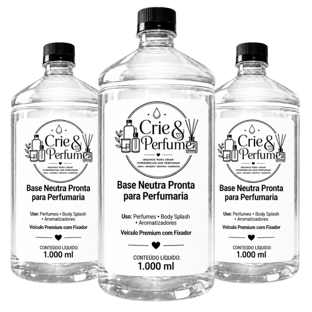 Kit Crie & Perfume Base Neutra para Perfumaria 1000ml 3 Unidades