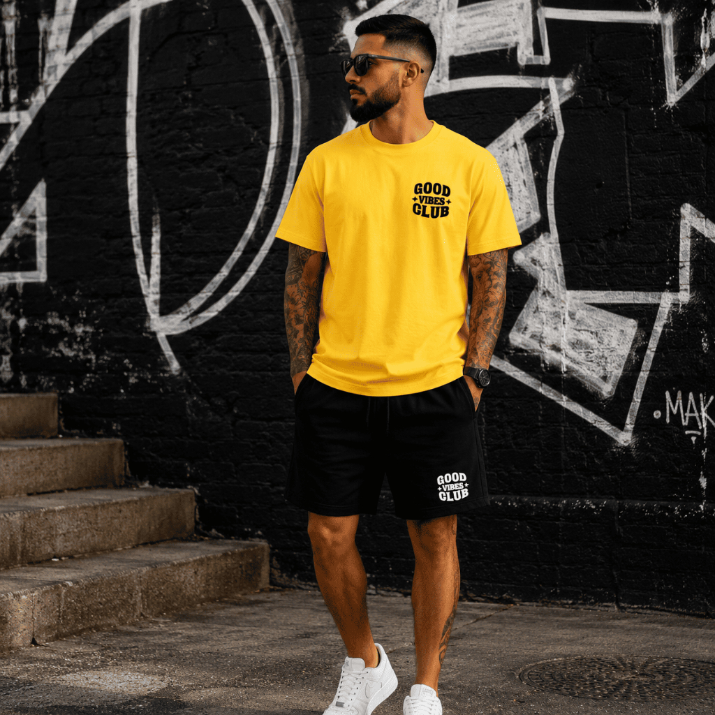Conjunto Masculino Moletinho Bermuda E Camiseta Casual Verão Confortável Streetwear Academia Casual