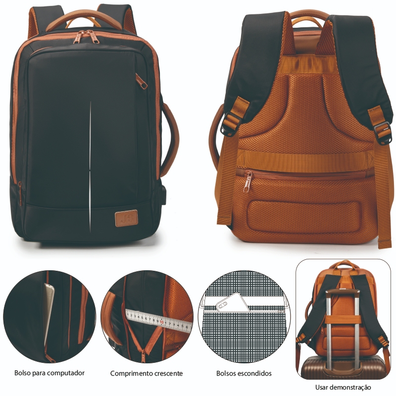 Mochila unisex, reforçada, à prova d'água, estendida, (adequada trabalho diário, viagens curtas)