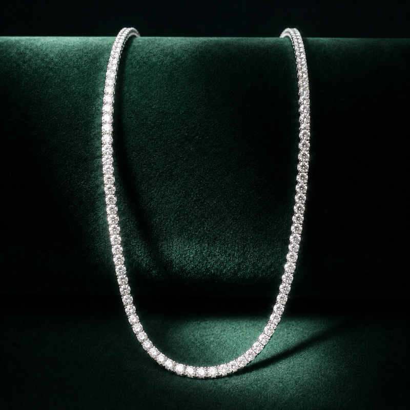 Colar Riviera Transparente 1,5mm Prata 925 Elegante e Sofisticada