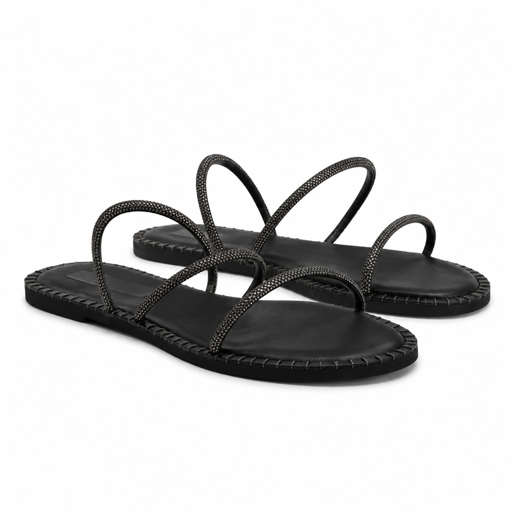 Raterinha Feminina Super Macia Leve Ergonomico Strass Luxo Sandalia Rasteira Papete Chinelo Feminino