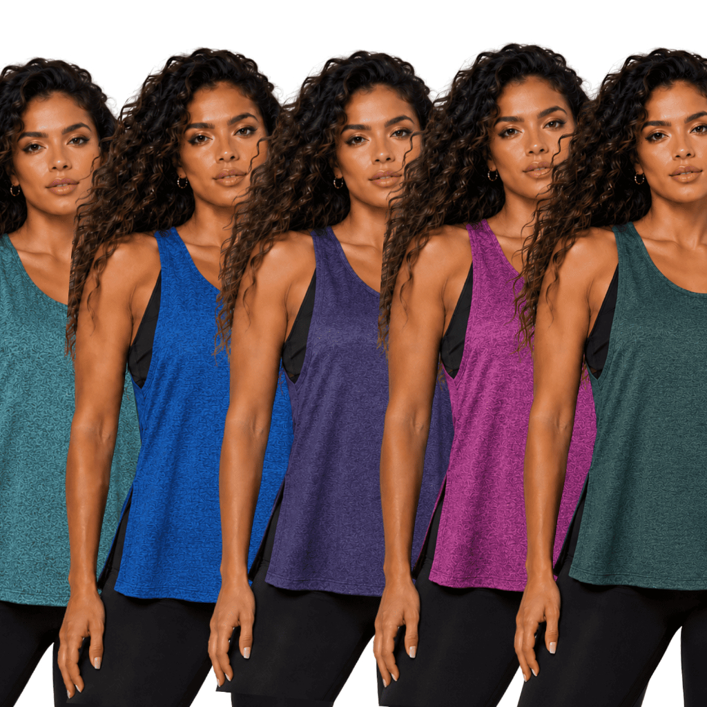 KIT 5 Regatas Feminina Fitness Academia Treino Esportiva Confortável para Exercícios Variados P ao GG