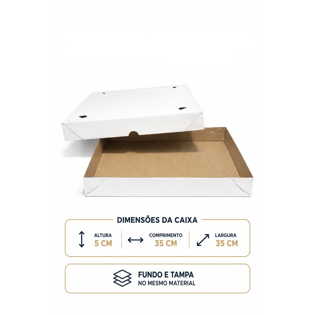 Caixa Transporte 100 Doces ou Salgados 35x35x5 Cm (10 Unidades)