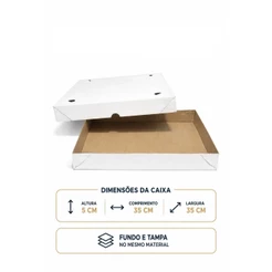 Caixa Transporte 100 Doces ou Salgados 35x35x5 Cm (10 Unidades)