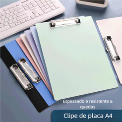 Prancheta resistente com clipe metálico para estudantes e escritório