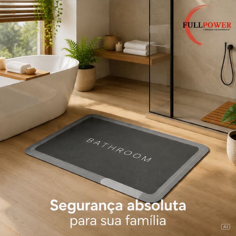 Tapete Absorvente Secagem Rápida Antiderrapante de Banheiro/Porta