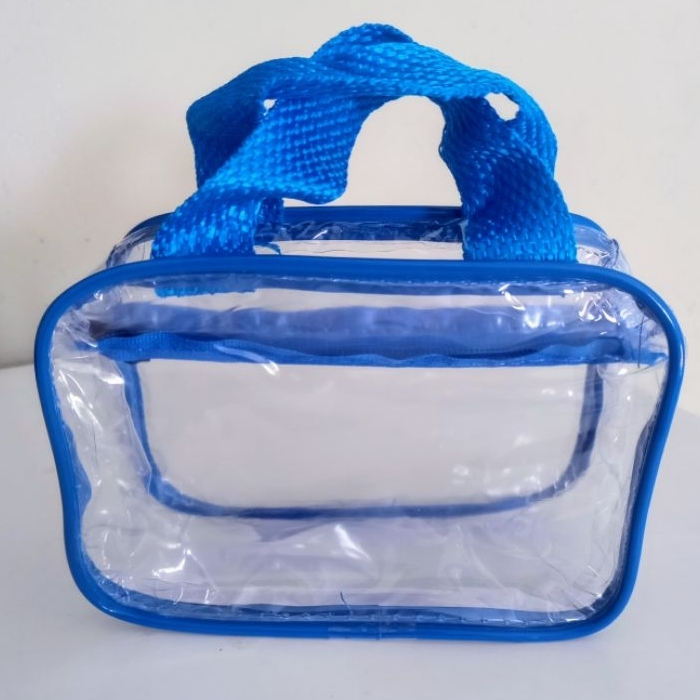 kit 10 Necessaire mini tipo cristal com alça organizadora de maquiagem/lembrancinha 15x12cm