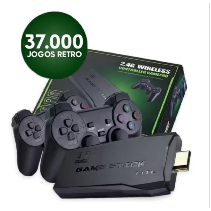 Video game Stick 4K Com 49000 Jogos 2 Controles SemFio Console Portatil jogos Retro Video Game