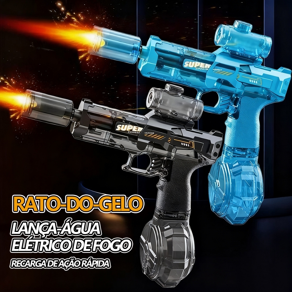 Brinquedo Lançador de Água Elétrico Recarregável com LED para Diversão
