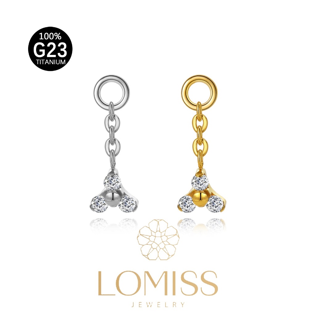 LOMISS Pingente De 100% Titânio G23 Para Piercing De Orelha Com Joias De Zircônia Flores