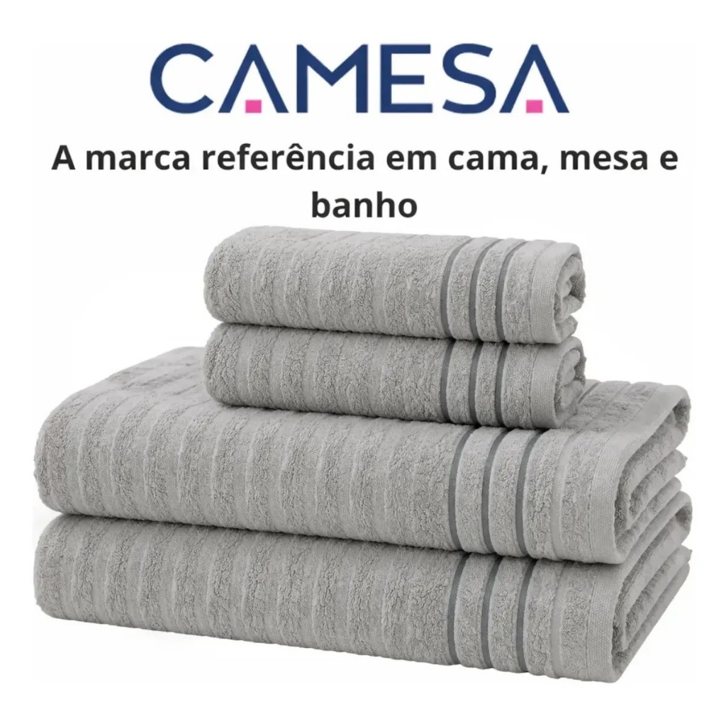 Kit Toalhas Banho e Rosto Camesa Oceane 4 Peças 100% Algodão 500g Toque Macio Premium · foto 2