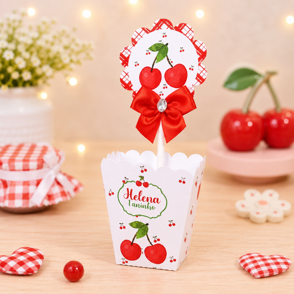 ENVIO RAPIDO Centros de mesa Cerejinha Enfeite de mesa  Lembrancinha Festa Infantil Personalizados