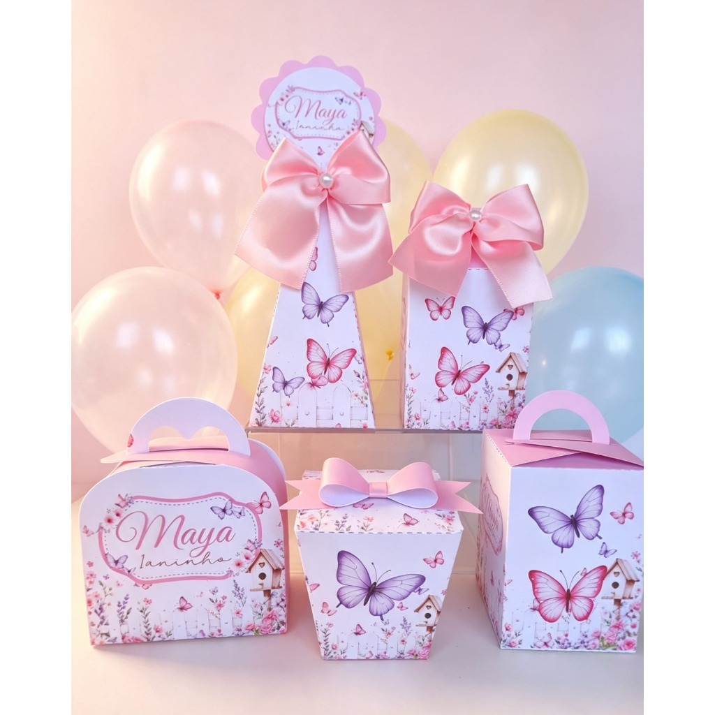 Kit Festa Jardim das Borboletas-Jardim Encantado-Personalizados- Pegue e Monte -Lembrancinhas- Aniversário Infantil-