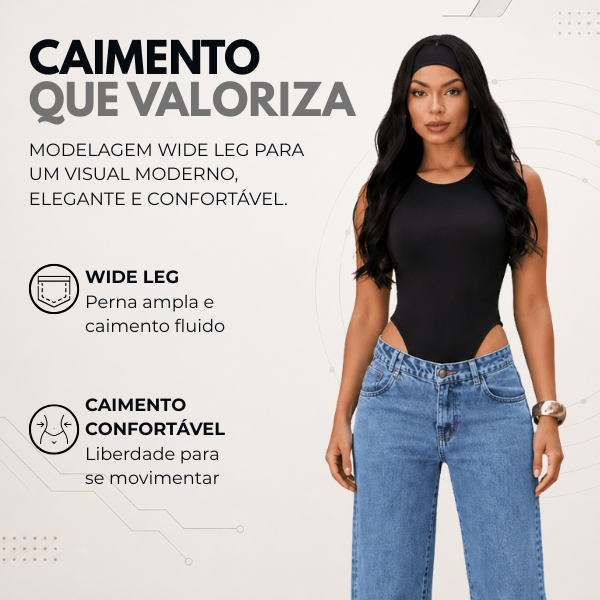 Calça Wide Cargo Jeans Cintura Alta PROMOCÃO DE LANÇAMENTO !!! — imagem 2 de 2