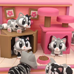 Gato | Petz | Impressão 3D Articulada de Alta Qualidade – Fun3D