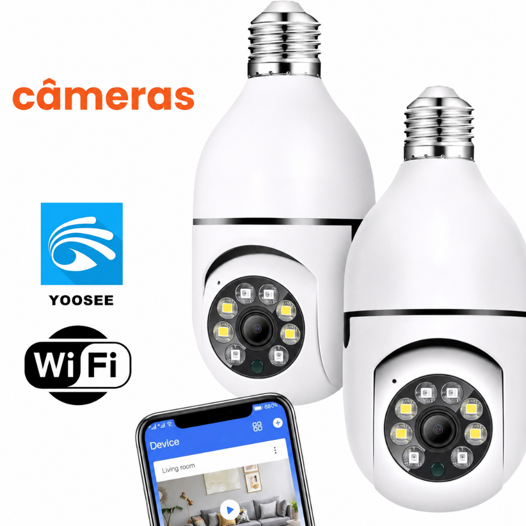 Câmera segurança a Prova D'água IP44 wi-fi sem fio 360 aplicativo yoosee full HD  Bivolt