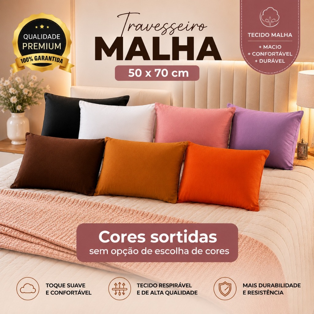 Kit 2 Travesseiro Fibra de Bambu Alto Firme Tradicional Antistress 70x50cm